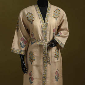 Sanganeri waffle weave handwoven bath robe 23 - handcrafted