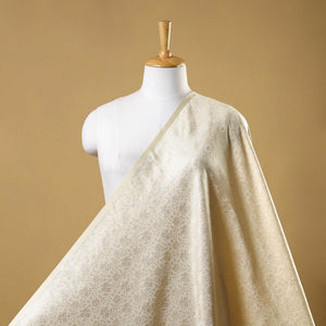 Beige Semi Silk Brocade Banarasi Fabric