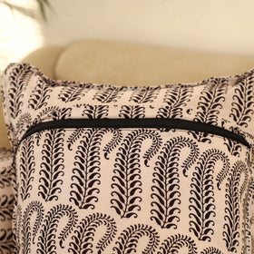 Buy Set of 2 Beige Bagh Block Print Cotton Pillow Covers 