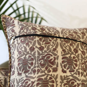 Buy Set of 2 Beige Bagru Block Print Cotton Pillow Covers