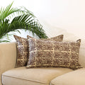 Buy Set of 2 Beige Bagru Block Print Cotton Pillow Covers