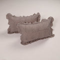 Beige - set of 2 handcrafted cotton frill pillow covers 19