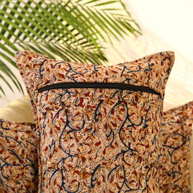 Beige - set of 2 kalamkari cotton pillow covers 09