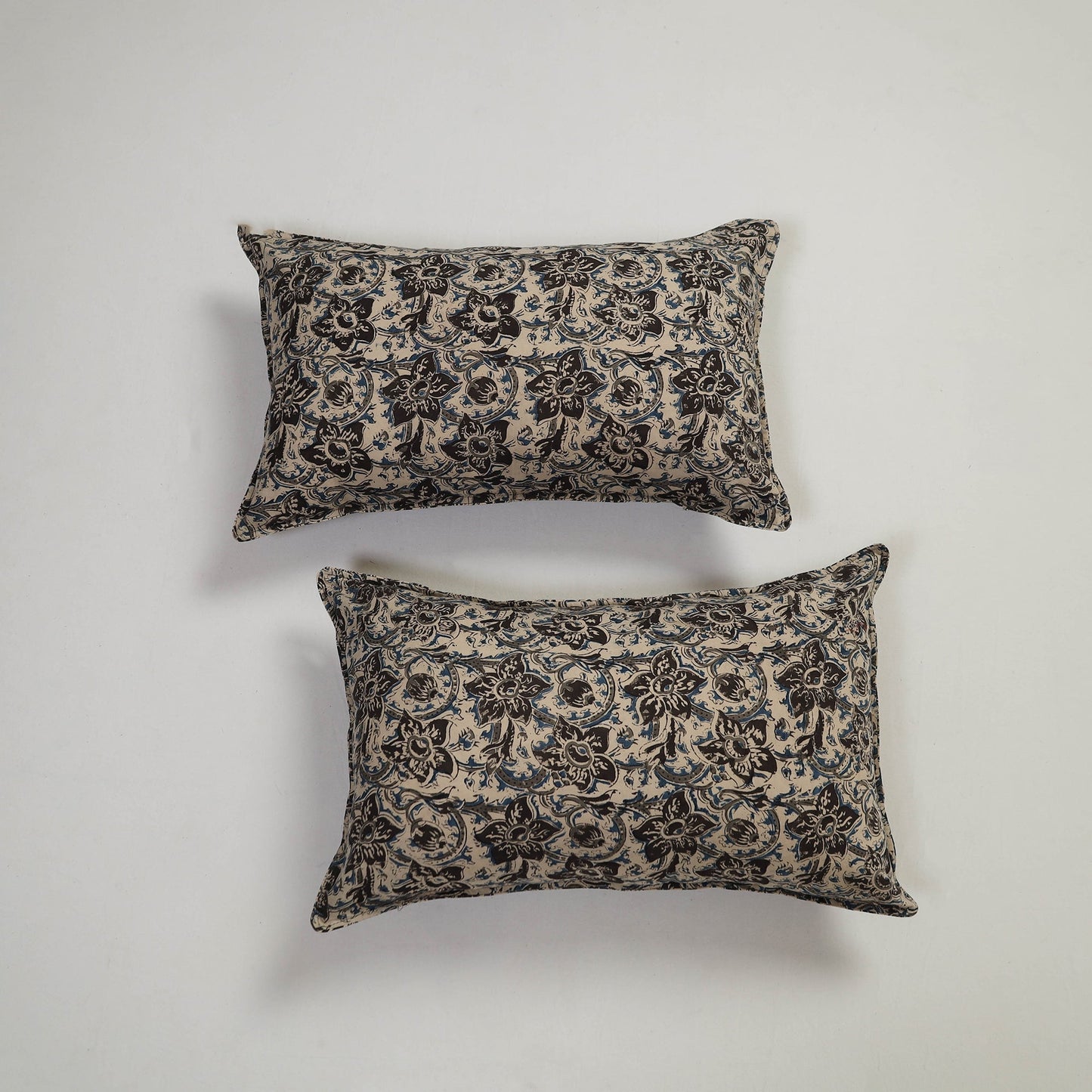 Beige - set of 2 kalamkari cotton pillow covers 12