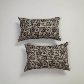 Beige - set of 2 kalamkari cotton pillow covers 12