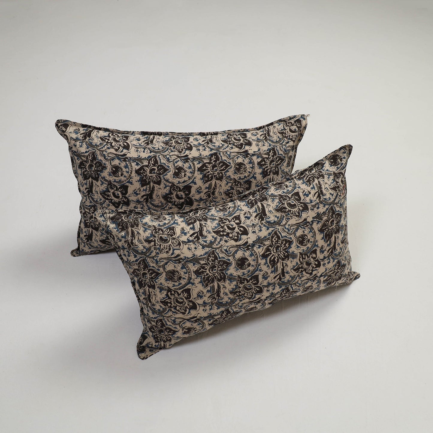 Beige - set of 2 kalamkari cotton pillow covers 12