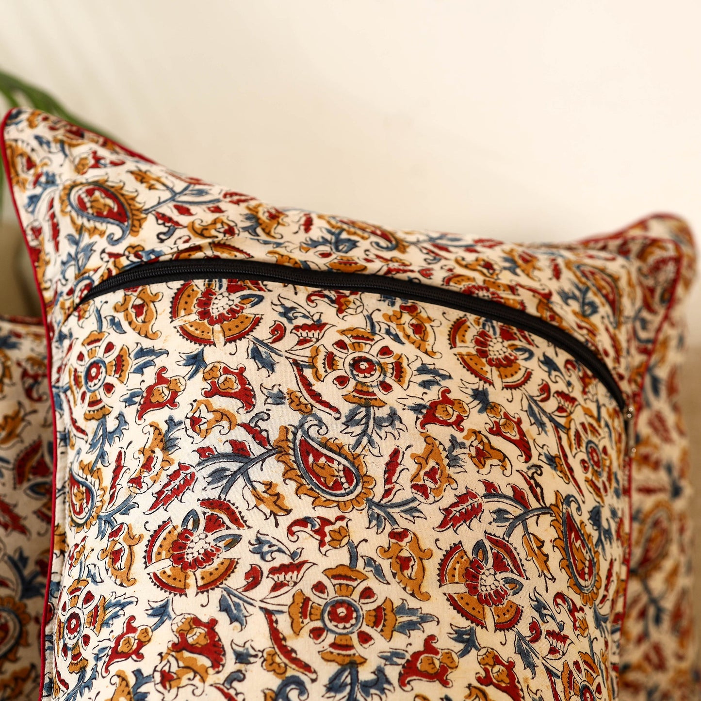 Buy Set of 2 Kalamkari Block Print Cotton Pillow Covers