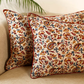 Buy Set of 2 Kalamkari Block Print Cotton Pillow Covers