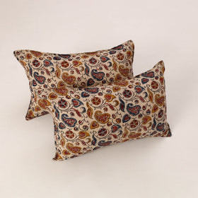 Beige - set of 2 kalamkari cotton pillow covers 41