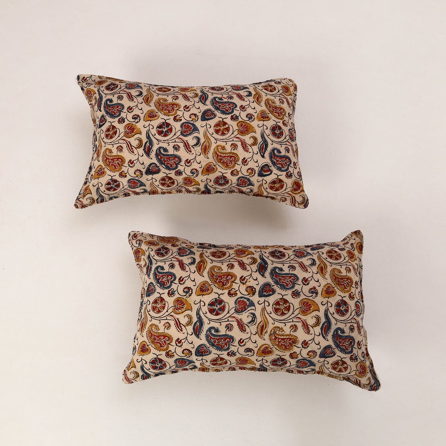 Beige - set of 2 kalamkari cotton pillow covers 41