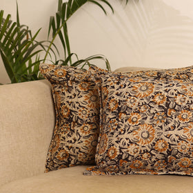 Beige - set of 2 kalamkari hand pillow covers 39