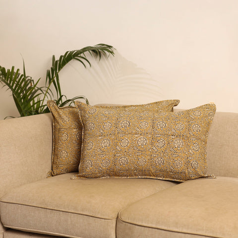 Beige - set of 2 kalamkari hand pillow covers 40