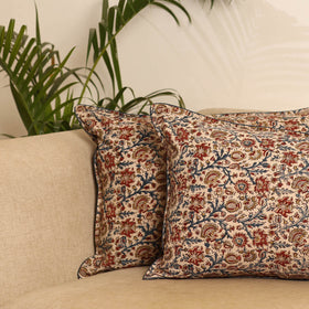 Beige - set of 2 kalamkari hand pillow covers 43