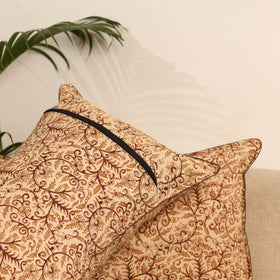 Beige - set of 2 kalamkari hand pillow covers 44