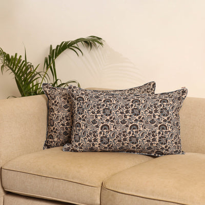 Beige - set of 2 kalamkari hand pillow covers 46