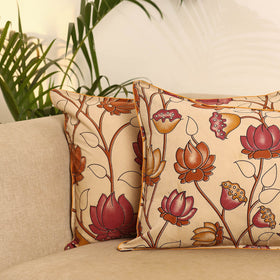 Beige - set of 2 kalamkari printed pillow covers 16