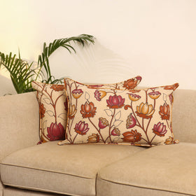 Beige - set of 2 kalamkari printed pillow covers 16