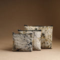 Beige - set of 3 - handmade cotton utility pouches 03