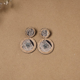 Shanaya jute fabart handmade earrings - handcrafted