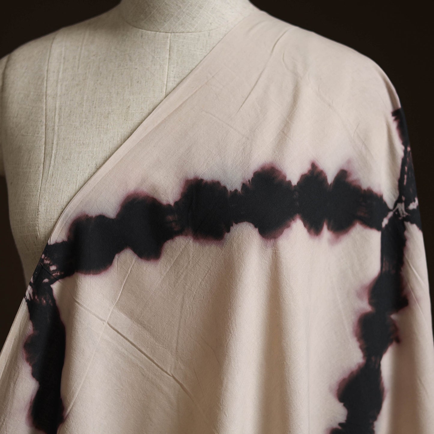 Shibori tie-dye pure mul cotton fabric 18 - handcrafted