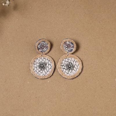 Shipra jute fabart handmade earrings - handcrafted
