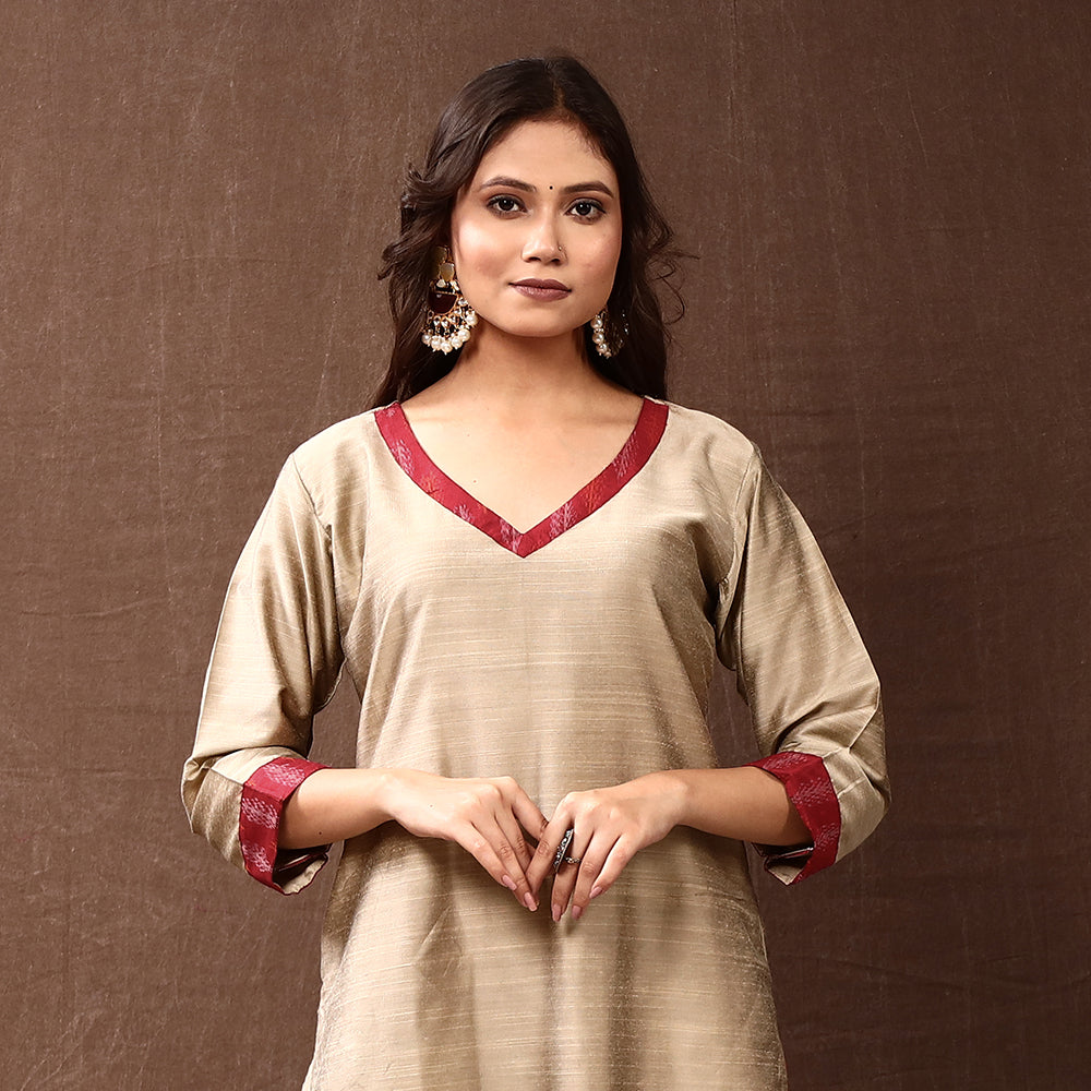 plain silk kurta