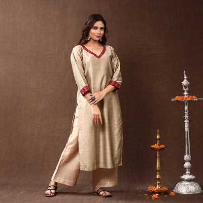 plain silk kurta