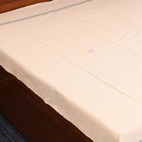 Beige - single handloom cotton bed sheet (90 x 60 in) 121