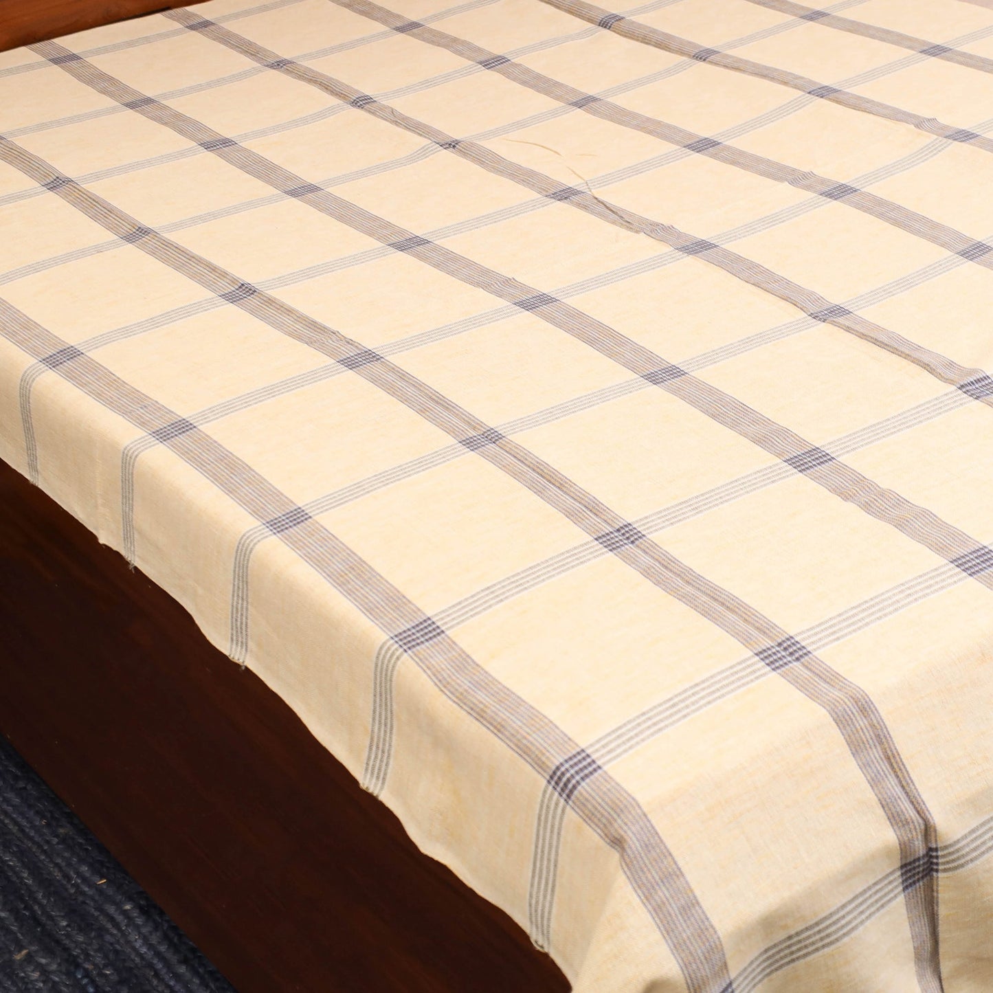 Beige - single handloom cotton bed sheet (90 x 60 in) 72