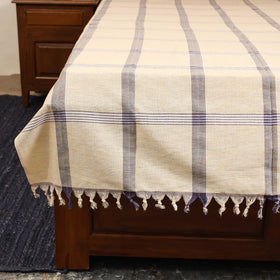 Beige - single handloom cotton bed sheet (90 x 60 in) 79
