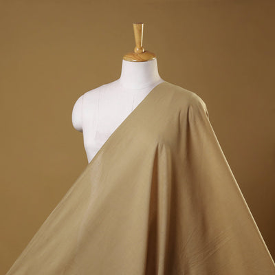 Beige Slub Cotton Plain Fabric