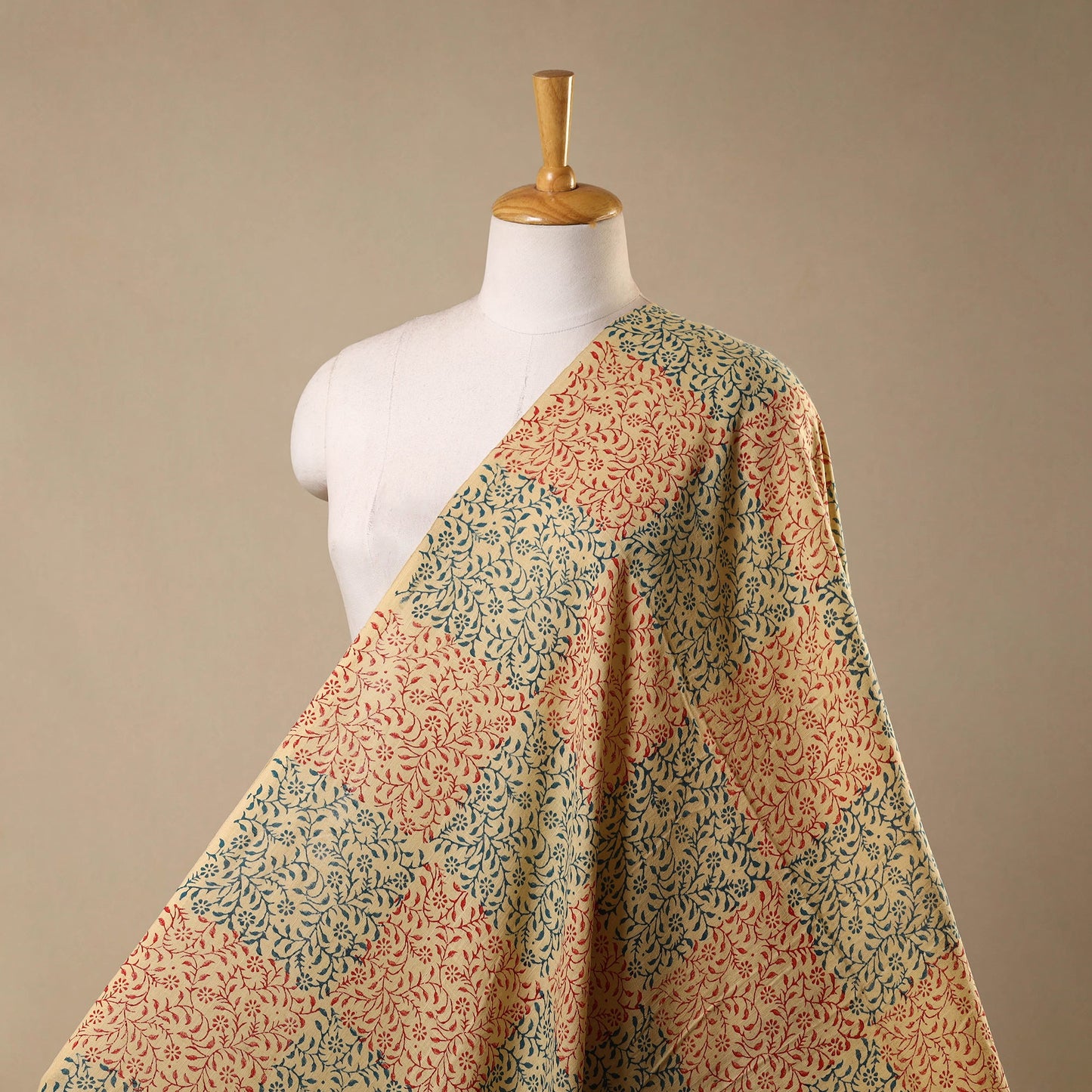 Beige - slub cotton sanganeri fabric 30 - handcrafted