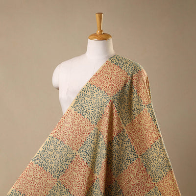 Beige - slub cotton sanganeri fabric 30 - handcrafted