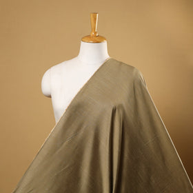 Beige Slub Silk Plain Fabric 