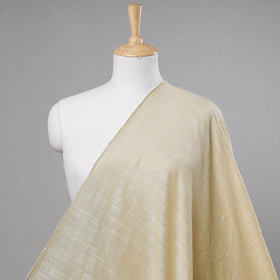 Beige Slub Silk Plain Fabric 