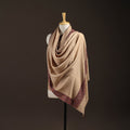 Beige - sozni hand embroidery merino wool handwoven