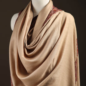 Beige - sozni hand embroidery merino wool handwoven
