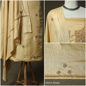 Sozni hand embroidery silk 3pc unstitched dress material 06