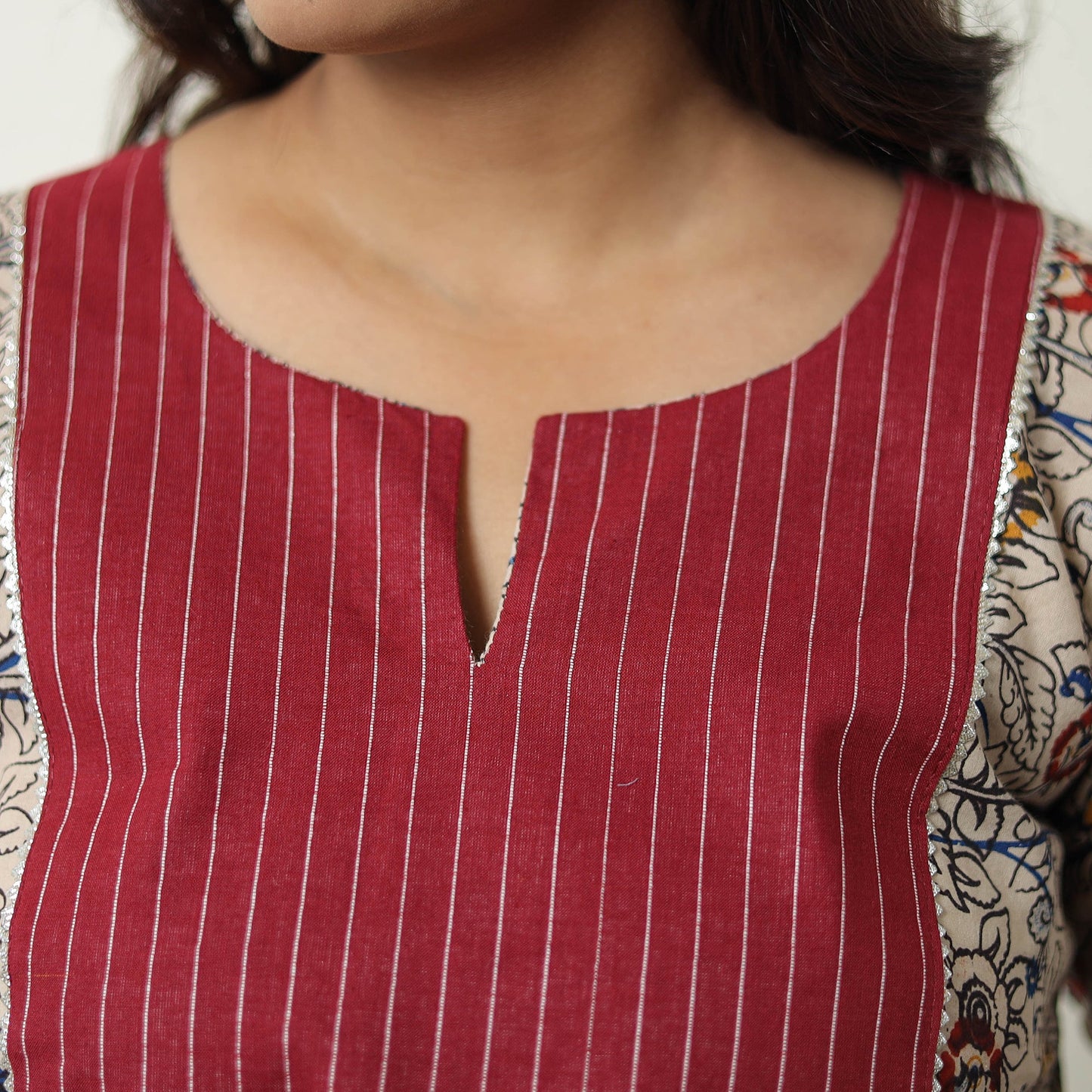 Beige - Straight Cotton Kalamkari Kurta 08