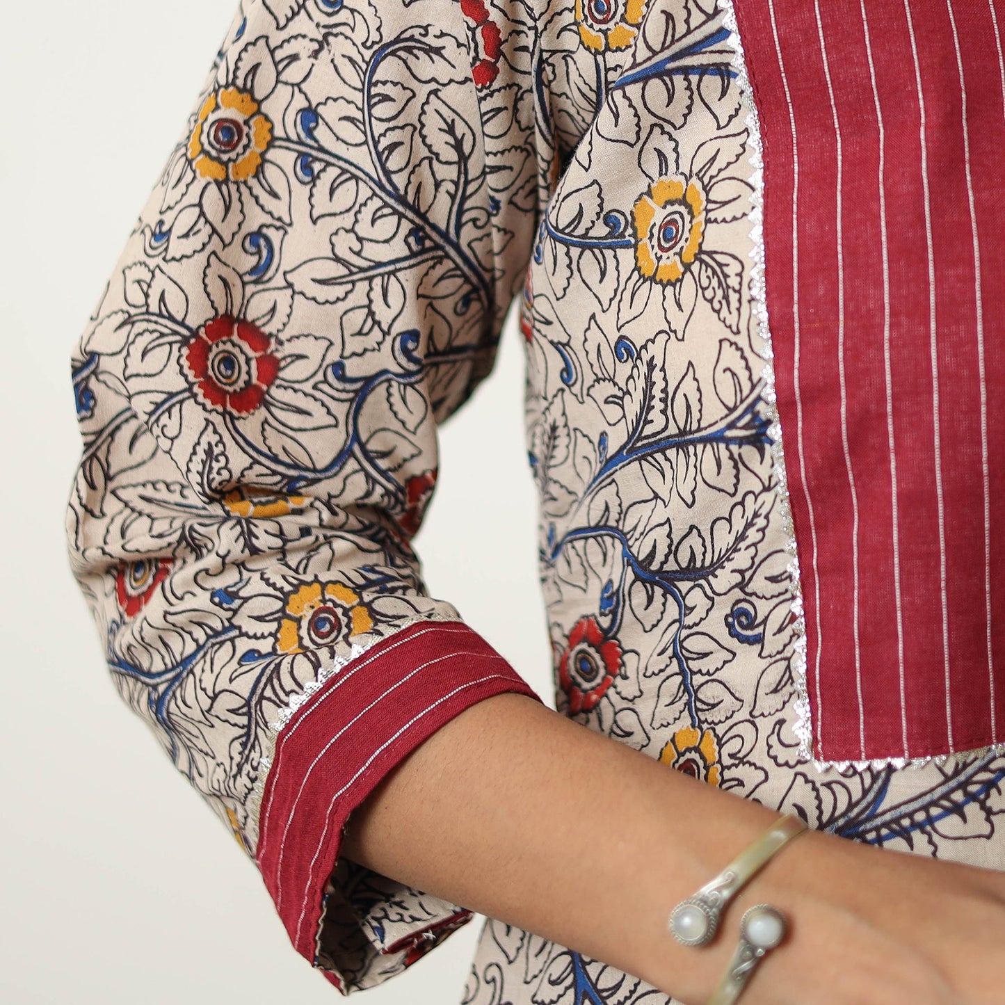 Beige - Straight Cotton Kalamkari Kurta 08