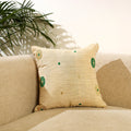 Buy Thread & Zari Work Cotton Beige Cushion Cover