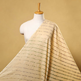 Beige Tie-Dye Cotton Leheriya Fabric 