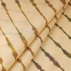 Beige Tie-Dye Cotton Leheriya Fabric 