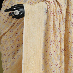 Beige - tie-dye georgette banarasi neem zari jaal kutch