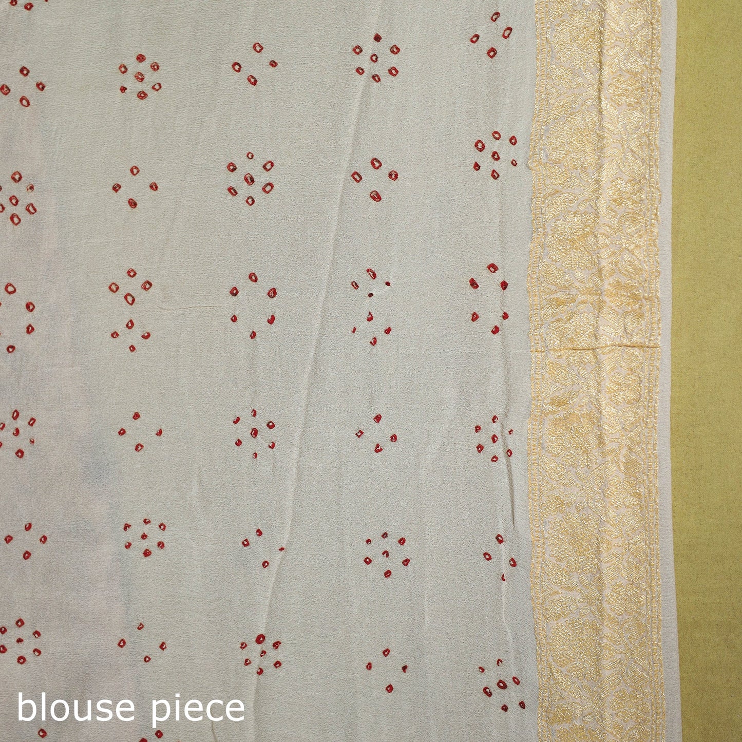 Beige - tie-dye georgette banarasi neem zari jaal kutch