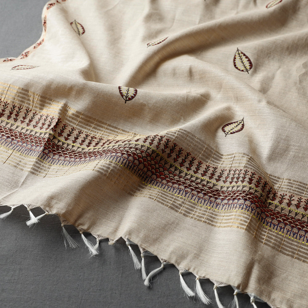  Traditional Godana Handpainted Spun Silk Handloom Stole 