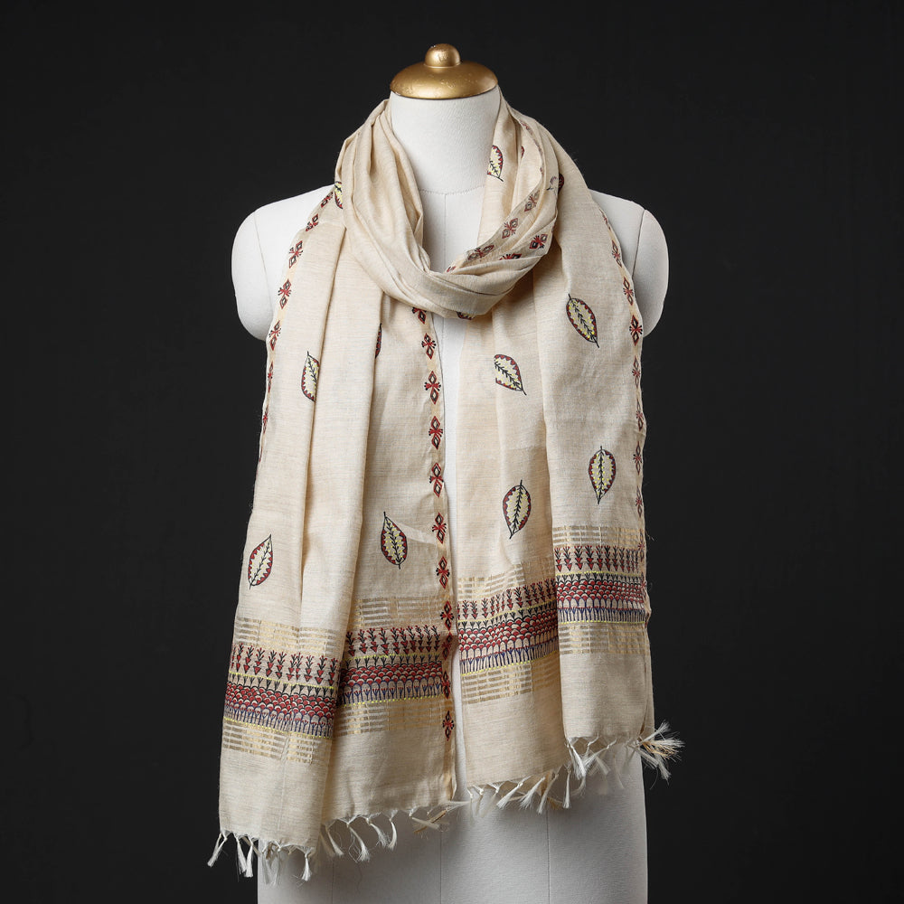  Traditional Godana Handpainted Spun Silk Handloom Stole 