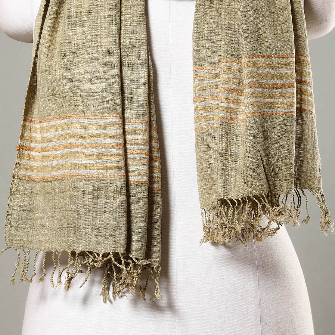  Traditional Handspun Handloom Eri Silk Natural Dyed Stole 