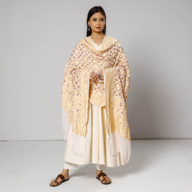  Traditional Kutch Neem Zari Jaal Work Bandhani Tie-Dye Georgette Banarasi Dupatta 