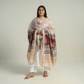 Beige - traditional maheshwari silk bagh dupatta 03